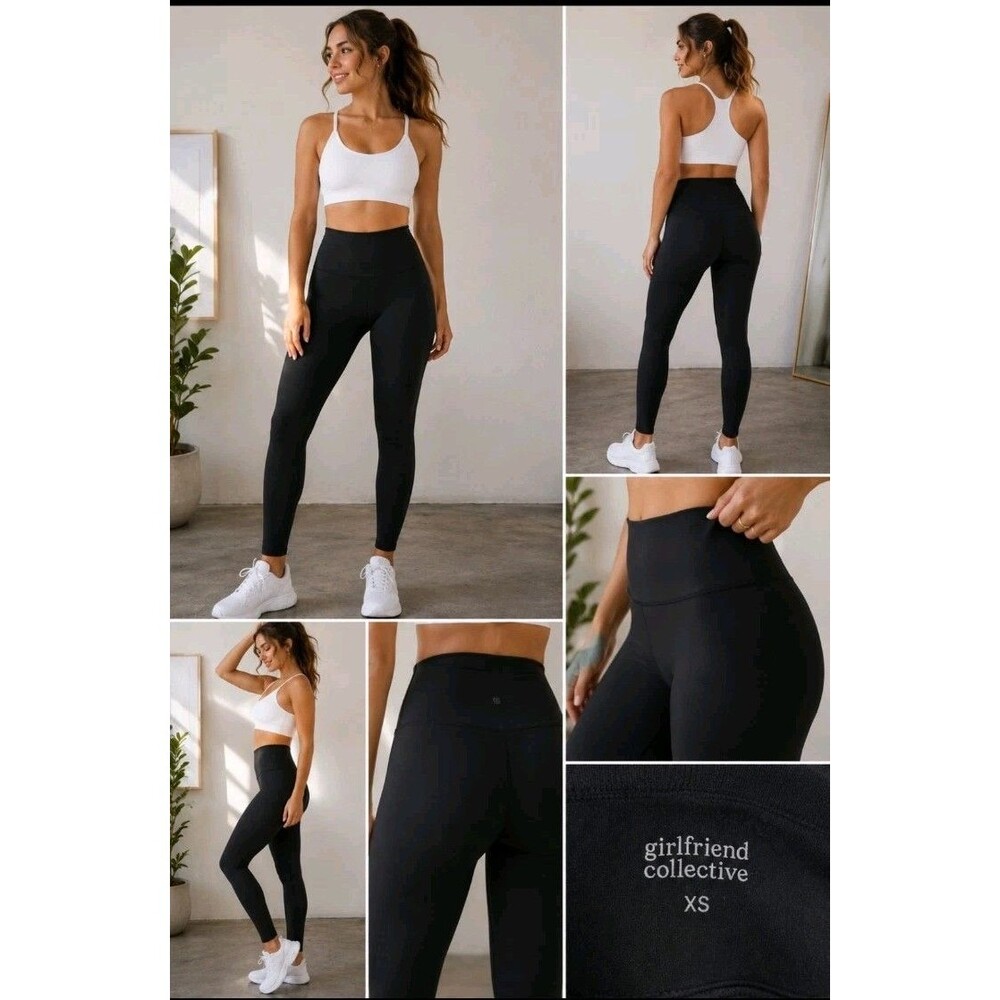 Girlfriend Collective Black High Rise Leggings XS Compressive Full Length
